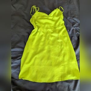Neon green mini dress